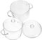 2pcs High Borosilicate Glass Stew Pot Heat-Resistant Kitchen Cookware for Noodles and Soups Glass Cooking Pot with Lid