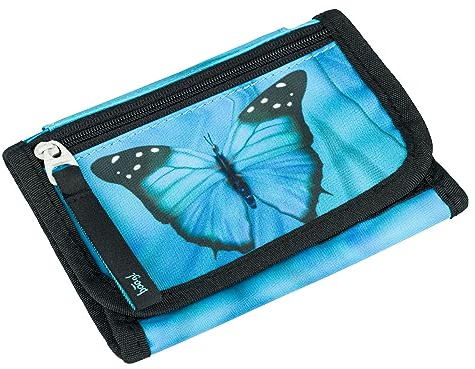 Baagl Brustbeutel Kinder - Geldbörse für Mädchen - Geldbeutel, Mini Portemonnaie, Kleingeld Münzbörse (Butterfly)