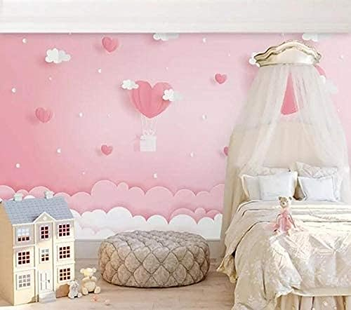 Fototapete Moderne Rosa Wolke Fantasie Prinzessin Kinderzimmer Hintergrund Wohnzimmer Wandbild Tapete-430cm×300cm
