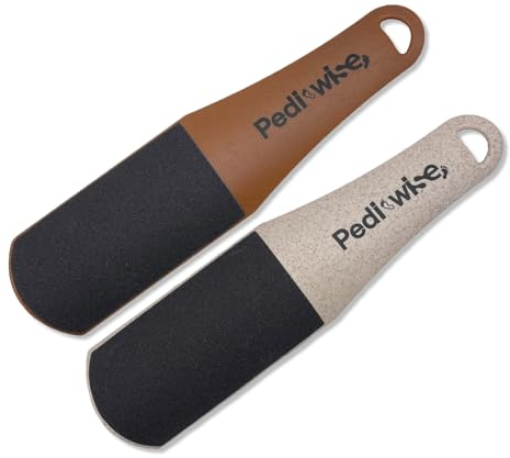 PEDI-WISE Double Sided Foot File - Extra Large Professional Foot Rasp for Hard Skin Removal - Concave/Convex Shape for Maximum Efficiency - Recommended by Podiatrists - Twin Pack