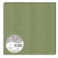 Clairefontaine 1169C - Packung mit 25 Einzelkarten Pollen 160x160 210g/m2, ideal für Ihre Einladungen und Korrespondenz, Salbei, 1 Pack