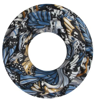 Majea Damen Loop Schal Schlauchschal Halstuch (880026) (blau 15)