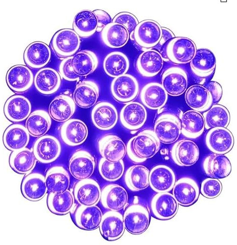 RunQiao 65.62ft/20m 200 Led Solar Lights Outdoor Garden Fairy String Lights Xmas Christmas Tree Lights Waterproof 8 Modes Purple