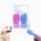 2 Pcs Dog Finger Toothbrush Silicone Pet Finger Toothbrush for Dogs Cats，Dogs Teeth Plaque Dog Dental Care with Storage Case,Easy Teeth Cleaning (Pink Blue, One Size)