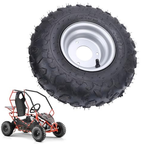 Reifen mit Rand, Passt für ATV UTV Quad Off Road Go Kart Golfwagen mit 6-Zoll-Rädern Tread Tire Rim Ersatzrad 145/70-6 145x70-6, Drei Bolzenfixierungen