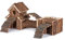 Petlicity Wooden Hamster Playground – Natural Cedar Wood Climb and Hide Pet Boredom Breaker Play House Hideaway and Gnawer for Small Animals Hamsters Gerbils Rats Mice Mouse (Horizontal)