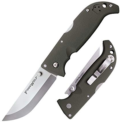 Cold Steel Navaja 20NPFZ Finn Wolf con hoja de acero AUS-8 de 8,9 cm y empuñadura de Griv-Ex