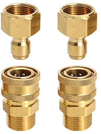 QWORK® 2 Stück Hochdruckreiniger Adapter Set , M22 3/8 Auto Spritzpistole Anschluss Set für Hochdruckreiner