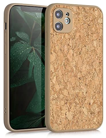kwmobile Hülle kompatibel mit Apple iPhone 11 - Kork Handyhülle Cover - Schutzhülle TPU Case in Hellbraun