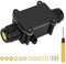 Boite Etanche Electrique Exterieur IP68, 2 Voies Boite de Jonction Etanche,Boîtier de Raccordement Connecteur de Câble Boite de Derivation pour Câble Ø 4 mm à 15mm,Noir