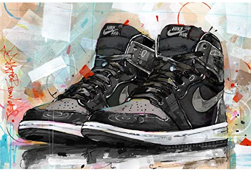 Basketball Schuhe Jordan 1 Kunstdruck auf Leinwand (60x40cm)
