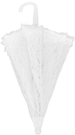 Parasol de Encaje Vintage Blanco, Paraguas Bordado Sombrilla Fotografía Boda Nupcial Decoración Mujer Flores Artesanales Sombrillas Accesorios para Fiesta Accesorio Foto Props Bodas Fiestas Baile