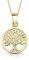 DTPsilver® Collana in Argento 925 Placcato in Oro Giallo - Ciondolo Albero della Vita - Catenina Larghezza: 1,2 mm - Lunghezza regolabile: da 40 a 45 cm