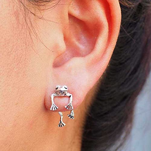 Atentuyi Frosch Ohrringe Silber Ohrstecker Ohrringe Frosch Ohrmuschel Ohrringe Ohrstecker Tropfen Ohrringe Niedliche Tier Ohrringe Minimalistische Ohrringe Durchbohrt Schmuck Für Frauen Und Mädchen