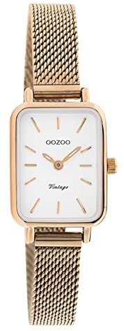Oozoo Damen Armbanduhr Vintage Series C10977 Analog Metall Mesh rosé UOC10977 Analoguhr
