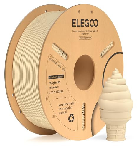 ELEGOO PLA+ Filament 1.75mm Beige 1KG, PLA Plus 3D Drucker Filament, Härter und Stärker Filament-3D-Druckmaterialien, Maßgenauigkeit +/-0,02mm, Kompatibel mit den FDM-Drucker(1KG/Spool, 2.2lbs)