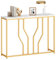 sogesfurniture Moderner Konsolentisch, Beistelltisch, Flurtisch mit goldenen Metallbeinen, Konsole für den Eingang, Korridor, Wohnzimmer, Schlafzimmer, 110x30x80cm
