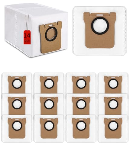 Lot de 14 Sacs d'aspirateur Accessoires pour Dreame L10s Ultra / L10 Ultra/L20 Ultra/Xiaomi X10+ / X20+ Aspirateur,Sac à poussière de Rechange pour Dreame L10s Ultra Aspirateur,2.5l Grande Capacité