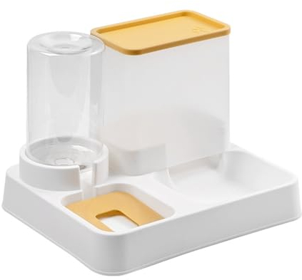 YIYILU Dispensador de Croquetas Gato/Comida 2 en 1, Dispensador Automático de Alimentos y Agua Mascotas Pequeñas