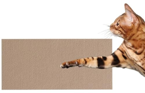 40 x 200cm Kratzmatte Selbstklebend,Katzenkratzmatten Selbstklebend, Climbing Cat Scratcher, Kratzbretter Katze, Kratzschutz Katzenkratzmatte für Schützt Teppiche Sofa Möbelschutz (Khaki)