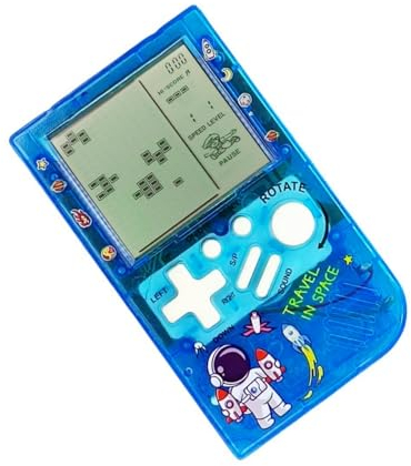 CZT Cute Block Console di gioco 23 giochi di mattoni Dispositivo di gioco retrò per bambini/studenti Console portatile puzzle Giochi cubici elettronici Regali portatili per ragazze di Natale (Blue)