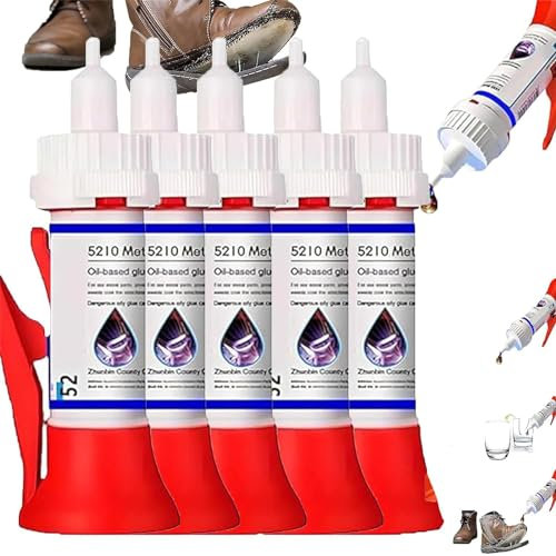 Acssart Glue, Acssart Repair Glue, Acssart Glue 5210,5210 Oil Based Glue,5210 Met Oil Based Glue,Powerful Solder Multi-Material Repair Adhesive,for Shoes, Plastic, Wood, Leathe (5 Pcs)