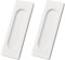 MOROBOR Tiradores rectangulares autoadhesivos para puerta corrediza, 2 tiradores ocultos de aleación de aluminio para puerta corrediza de granero, armario, cajones (blanco, 100 mm)