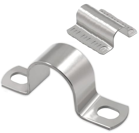 Alluring 20 Stück Befestigungsschelle, 304 Rohrschelle Edelstahl, U-Rohrklemme mit Verdickung, Metallkabelschellen Gehören eignet sich für Kabel, PVC-Rohre und Schläuche