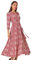Roman Originals Shirt Dress for Women UK- Ladies Long Sleeve Belted Collared Midi Maxi Winter Autumn Smart Casual Button Through Evening Office A Line Swing Skater - Red Pink - Size 10