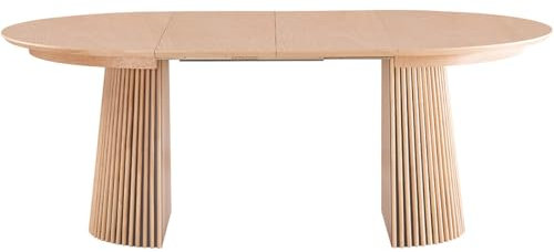 HOMIFAB Table à Manger Ronde Extensible en Bois 4 à 8 Personnes - 120/200 cm - Ada