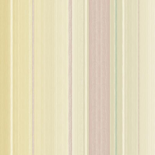 Ombre Woven Striped Yellow and Pink Wallpaper - Acrylic Coated Trendy Classic Traditional - Stylish Feature Wall