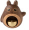 Besttoolifes Türklingel aus massivem Holz, Cartoon-Chinchilla-Form, schwarzes Walnussholz, Totoro-Design mit Saugnapf, Dopamin-Windspiel für Zuhause, Geschäft, Café, Dekoration