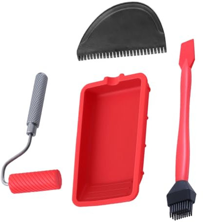 WJnflQN Wood Glue Applicator, Handheld Glue Roller with Tray, Portable Reusable Hand Tool Set, Include Brush And Spreader For Crafts, Gluing