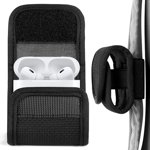 Geekria Earbuds Soft Case Kompatibel mit Apple AirPods Pro 2 und AirPods 4/3/2/1, Geeignet für Reisen, Bergsteigen, waschbar, mit Klettverschluss, kann am Schultergurt oder Rucksack befestigt werden