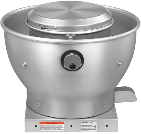 VEVOR Commercial Kitchen Exhaust Fan, 612 CFM Restaurant Canopy Hood Exhaust Fan, 0.25HP 180W Direct Drive Food Truck Hood Vent, High Speed & Low Noise, for Warehouse, Agriculture