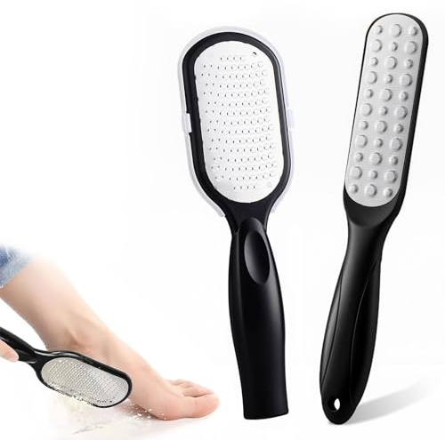 Pack of 2 Callus Obes, Stainless Steel Foot Rasp and Double-Sided Foot File Remover for Hard Skin Callus File Remover Hard Skin for Wet and Dry Cracked Feet