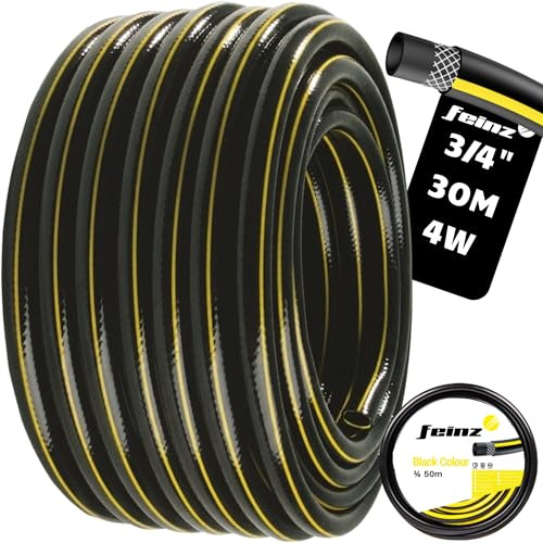 FEINZ Gartenschlauch 3/4 30 m | verstärkt, Wasserschlauch, flexibel, PVC, 3-lagig, knickfest, UV-beständig, Bewässerungsschlauch, Garten, Rasen, Pflanzen