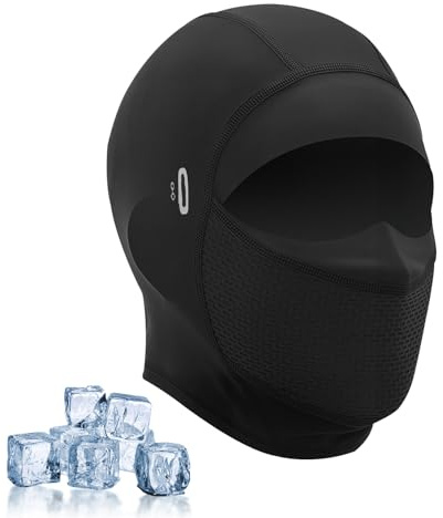 Sturmhaube Sommer für Herren & Damen, UV-Schutz Kühlend Motorrad Sturmmaske | Atmungsaktiv Eisseide Balaclava Sturmmaske, Schwarz, Dünn, für Radfahren Laufen Motorrad Outdoor Sport