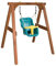 AXI Babyschaukel mit Gestell aus Holz für den Garten | Outdoor Schaukel für Babys und Kleinkinder | Für Kinder ab 9 Monate | Schaukelsitz in Türkis/Gelb..