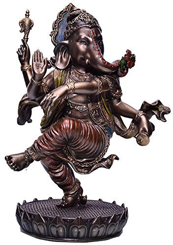 Riesiger Korb G61 – Tanzende Ganesha Figur Bronze Skulptur Idol für Zuhause, Büro – stehender Gott Big Murti Skulptur Home – dekoratives Schaustück Material: Kaltguss Bronze