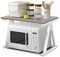 Ejoyous Estante de Horno para Microondas, Parrilla de Horno de Madera de 2 Capas Estante Microondas Encimera de Cocina, Soporte de Almacenamiento de La Máquina de Pan Especiero 57 X 38 X38 cm(Blanco)