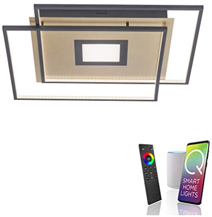 Paul Neuhaus Q-AMIRA 8379-18 LED Deckenleuchte, dimmbar per Fernbedienung, Alexa kompatibel Smart Home, warmweiß - kaltweiss