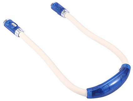 Lampe tour de cou flexible ,lampe de lecture pliable réglable à suspendre à votre cou pour lire la nuit et le tricot (bleu) , Lampe décorative de bureau