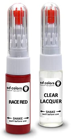 SD COLORS Race Red Reparaturset für Ford Reparaturstift, 20 ML, für Kratzer, Chips, Pinsel, Reparatur (Lack + Lack)