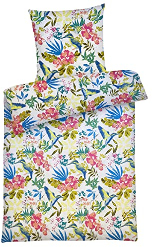 CARPE SONNO Seersucker Bettwäsche 135x200 Baumwolle | Blumen Bettwäsche Seersucker Bettbezug 135 x 200 | Kühlende Sommerbettwäsche bunt Bügelfreie Bettwäsche-Sets | Sommer Bettwäsche Baumwolle 135x200
