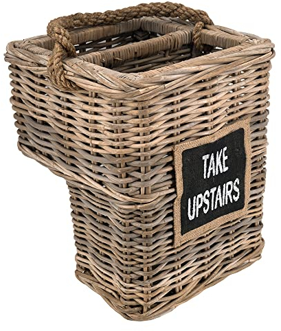Vintage-Line Treppenkorb Take Upstairs Leinen Rattankorb mit Tau