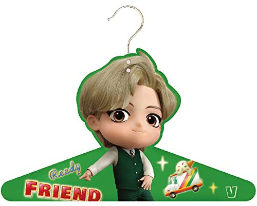 Kpop Merchandise Offiziell lizenzierter K-POP Merch – TinyTAN Charakter Kleiderbügel mit Stahlhaken (V)
