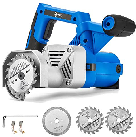 Igooo Toe Kick Saw EKS85 - 3-3/8 in. Blades, Alloy & Diamond, Flush Cutting, Subfloor & Tile Removal, 230V
