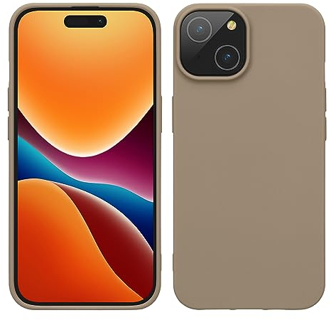 kwmobile Case compatible with iPhone 15 Case - Soft Slim TPU Silicone Phone Cover - Beige Matte