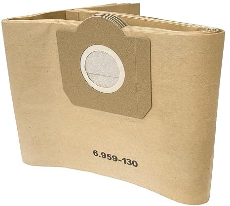 Lote de 6 bolsas de aspiradora, polvo, verticales, filtros de papel para varios aspiradores (marrón claro)